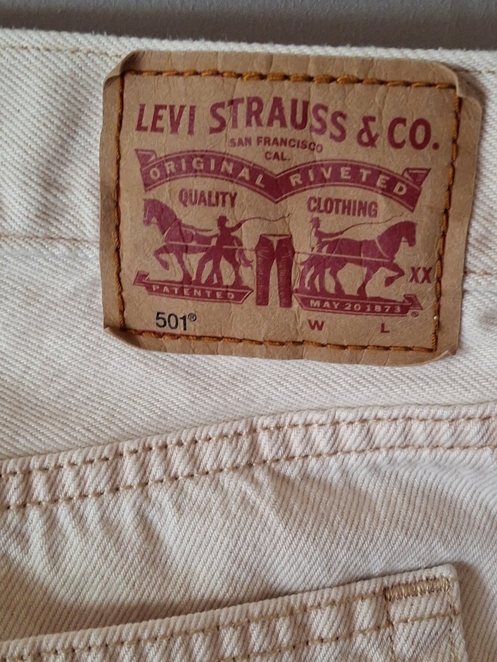 Levi's Women's 501 Original High-Rise Straight Jeans - Cloudy Safari Beige 32×30